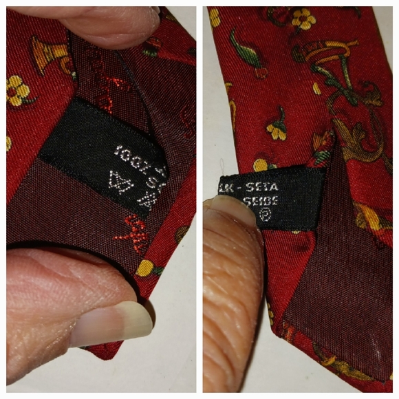 Salvatore Ferragamo Horns & Birds 100% Silk Tie, Vintage - Picture 3 of 7
